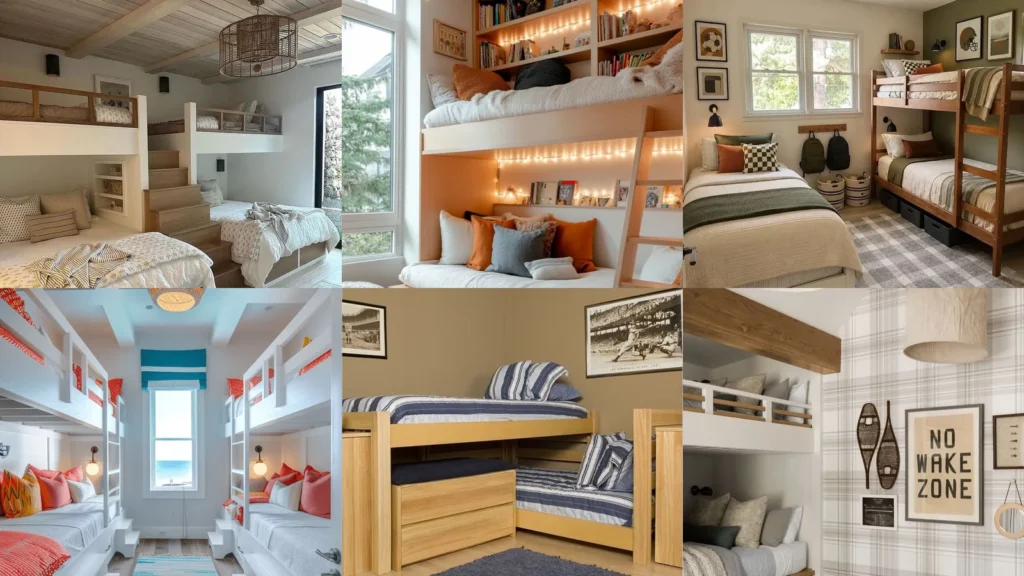 20 Bunk Room Ideas With Pretty Built-Ins, Curtains and Color