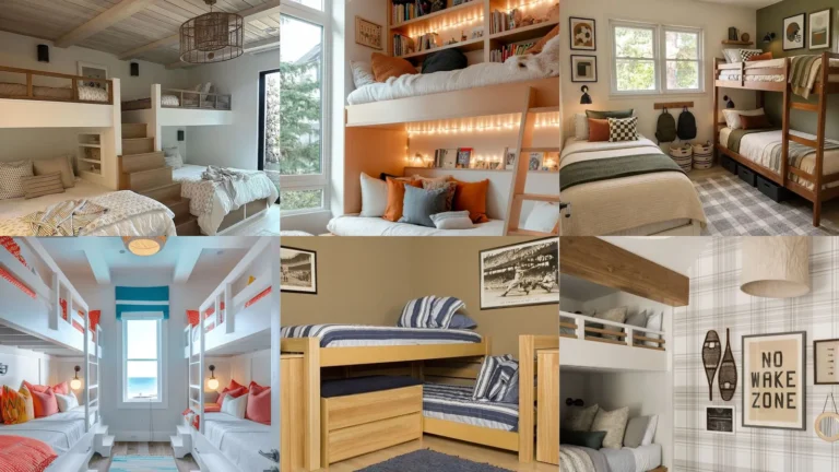 20 Bunk Room Ideas With Pretty Built-Ins, Curtains and Color