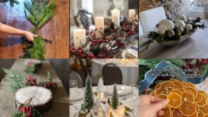 20 Christmas Table Decor Ideas With Greenery, Bows and Little Villages