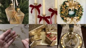 20 Gold Christmas Decor Ideas With Bows, Baubles and Sparkle