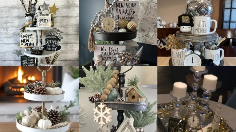 20 New Year Tiered Tray Decor and Festive Display Ideas