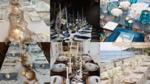 20 Ocean Inspired Table Decor Ideas With Shells, Blues and Pretty Details