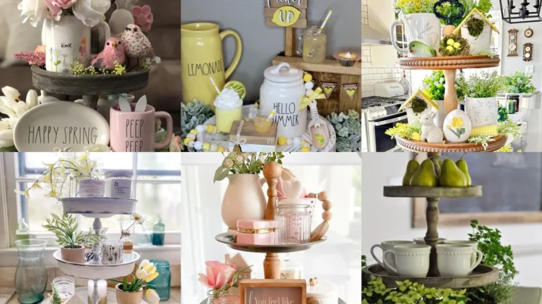 17+ Stunning Spring Two Tier Tray Decor Ideas